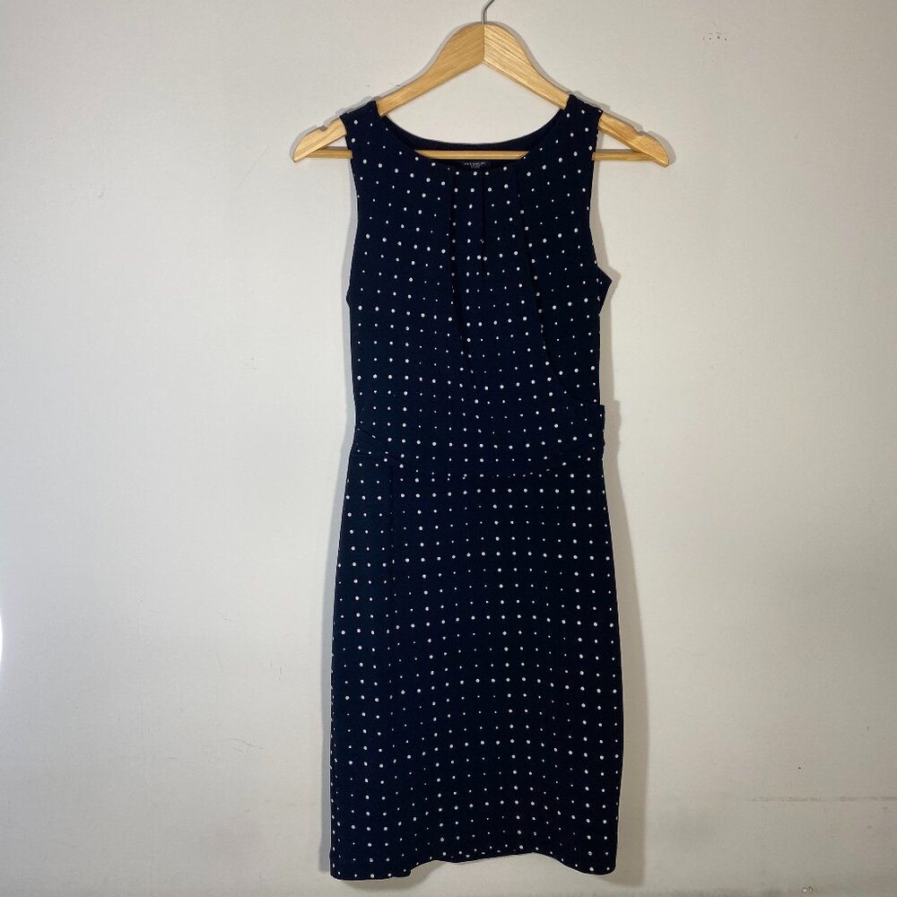Nice Anne Taylor Dress - Black with White Polka Dots - S PETITE